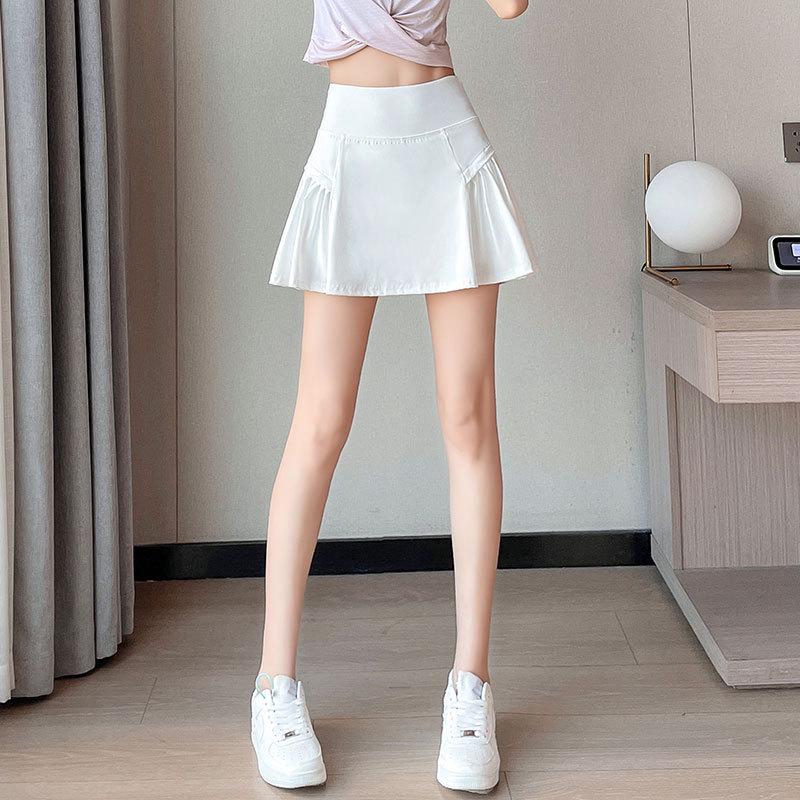 

Женский быстросохнущий спортивный комплект для бадминтона и тенниса: Летняя юбка с коротким рукавом 2025 для фитнеса, йоги, утренних пробежек Small (Reference bust and waist)