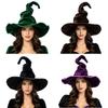 Tall Pointed Cone Top Halloween Wizard Hat Large Wide Brim Pointed Mage Hat  Halloween Party