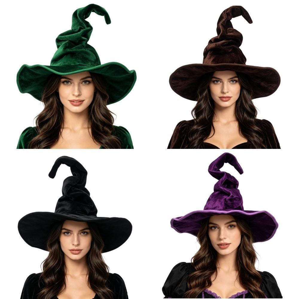 Tall Pointed Cone Top Halloween Wizard Hat Large Wide Brim Pointed Mage Hat Halloween Party