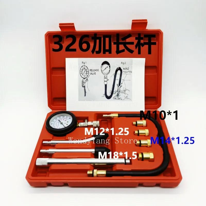 Auto-Motor-Kompressionsprüfer-Kit, Motor-Kompressionsprüfer, Motorzylinder-Druckmessgerät für Benzin, Gas, Motorrad, Auto, LKW