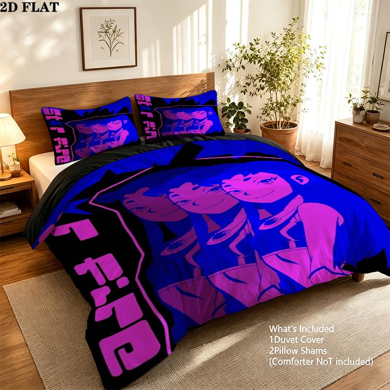 Tits Teen Titans Pattern Bedding uilt Set uilt Cover Pillowcase Home Decoration Birthday Gift (1 * duvet cover + 2 * pillowcase without core)