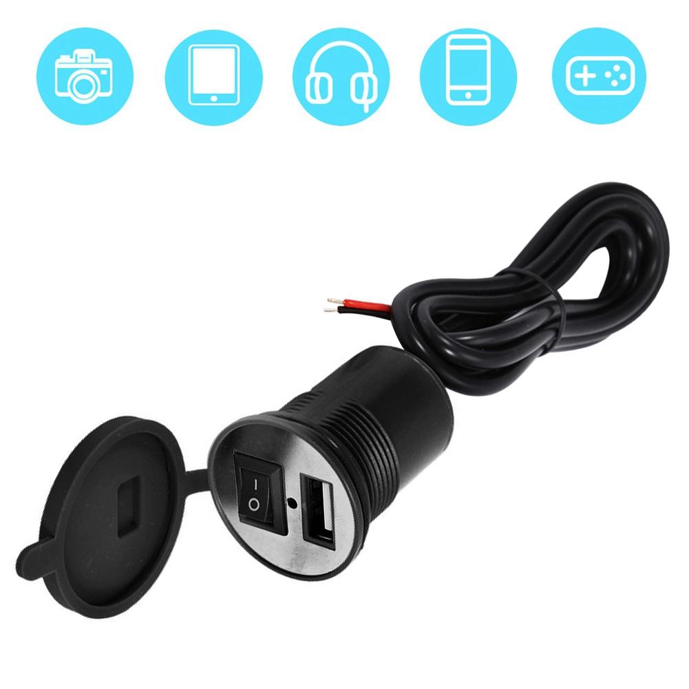Motorcycle Handle Bar Phone Holder Waterproof USB     12V with   (Yellow)