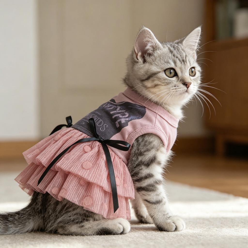 New pet clothes into a cat kitten sweet cascading skirt breathable cat dog vest cute clothing