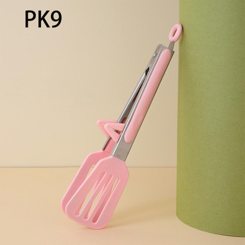 

Щипцы для еды из нержавеющей стали, кухонные щипцы, силиконовый нескользящий зажим для приготовления пищи, зажим для барбекю, салата, гриля, кухонных принадлежностей 9 розовый