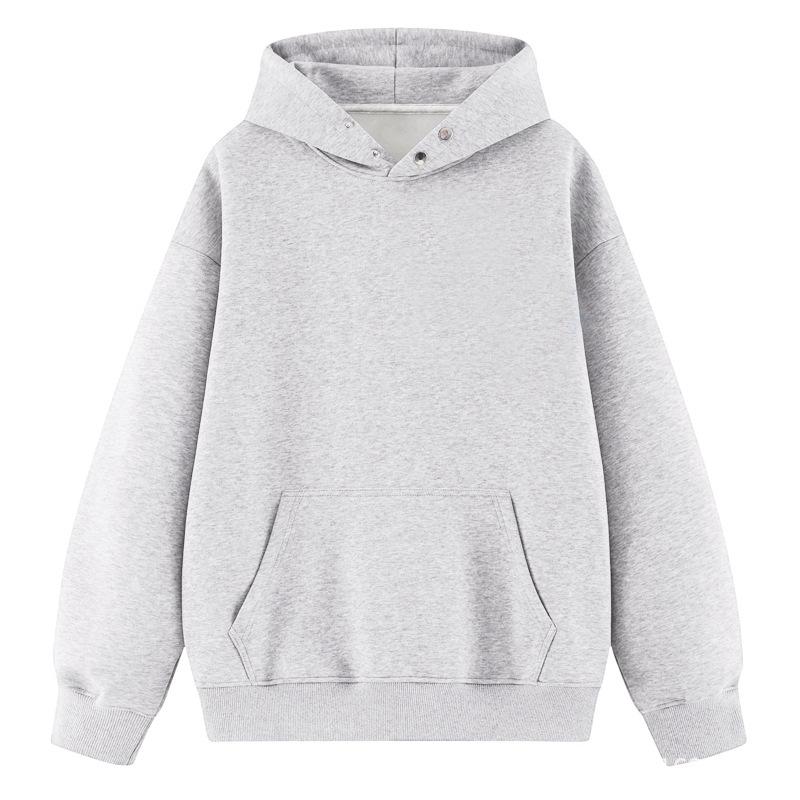 

Женская осенняя толстовка с капюшоном из плотного материала - однотонная с длинным рукавом и логотипом на заказ M (100-120 lbs)