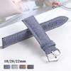Blue Brown Black Denim Nylon Watch Band 18mm 20mm 22mm Canvas Cowhide Watch Strap for Seiko Sport Bracelet for Samsung Galaxy