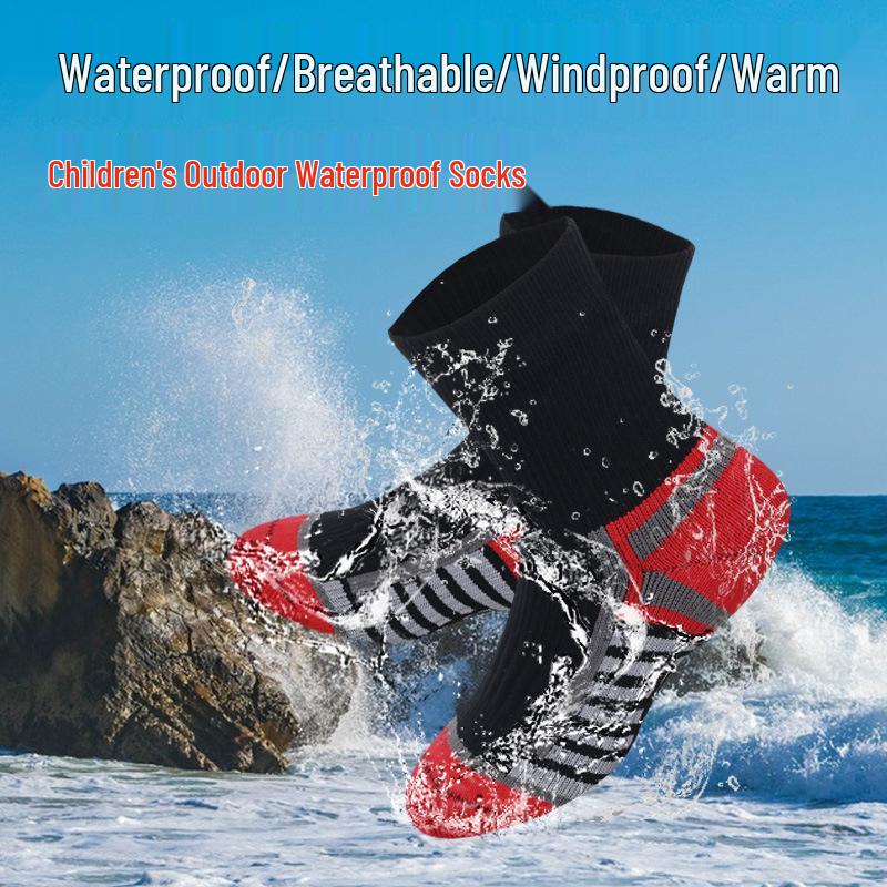 Teen Waterproof Hiking Socks: Ideal for Outdoor Adventures, Stream Crossing, Wading, Boating, and Mountaineering—Windproof & Sandproof.