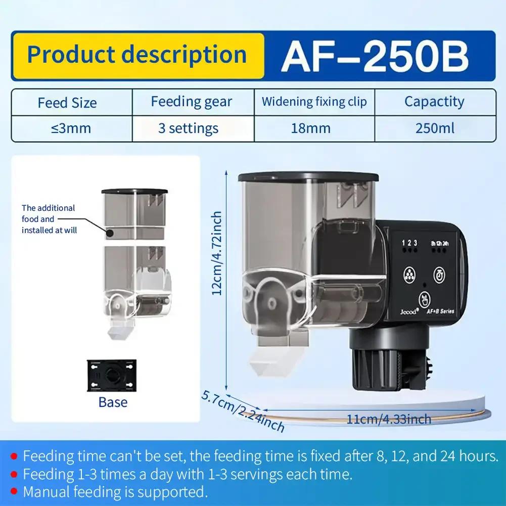 

2024 Jebao Jecod Fish Tank Feeder Intelligent Timing Feeder Большая емкость 250 мл 500 мл Аквариум Автоматическое кормление рыб Кормушка