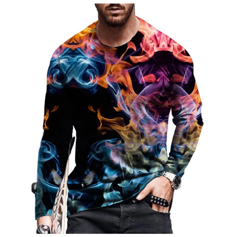 New Men's Clothing Personalized 3d Printed T-shirt Personalized Outdoor Entertainment Men's Round Neck Long Sleeve T-shirts Tops