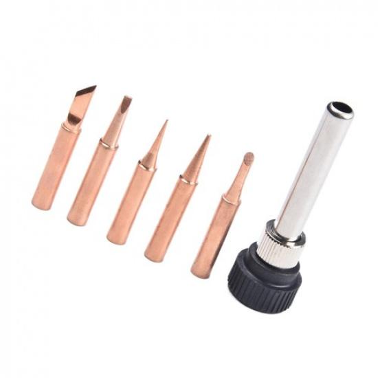 Copper Soldering Iron Tips 6pcs Tips for Various Soldering Applications