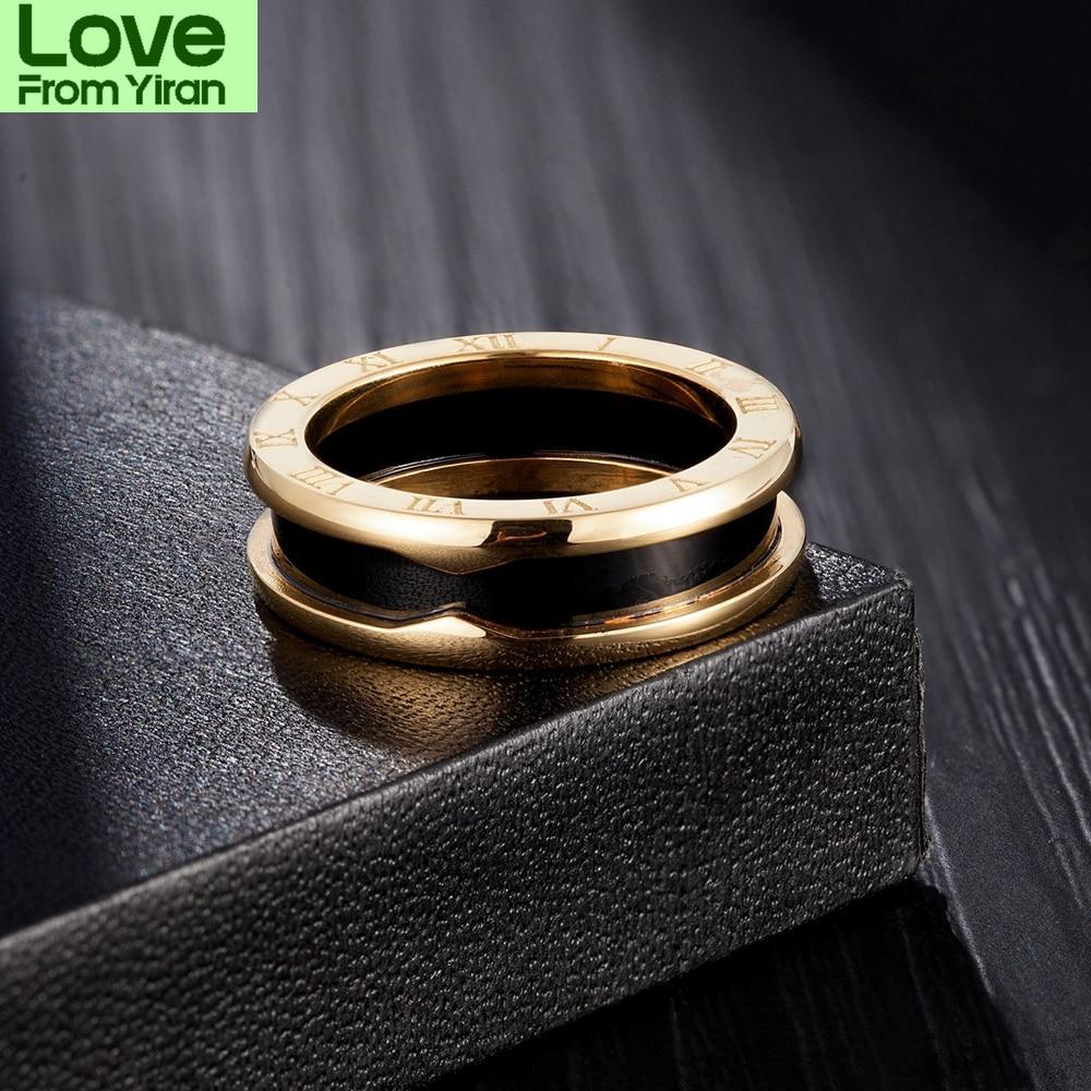 3 Colors Men 'S Roman Numerals Women Rings Charm Finger Trendy Stylish Zircon Stone Punk Stainless Steel Rings Couple Bridal Wedding Occasion Jewelry