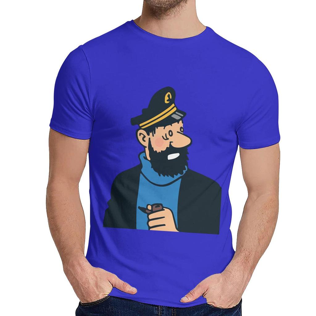 Natural Cotton Captain Haddock The Adventures Of Tintin T Shirt Unisex Design Leisure Fashion O