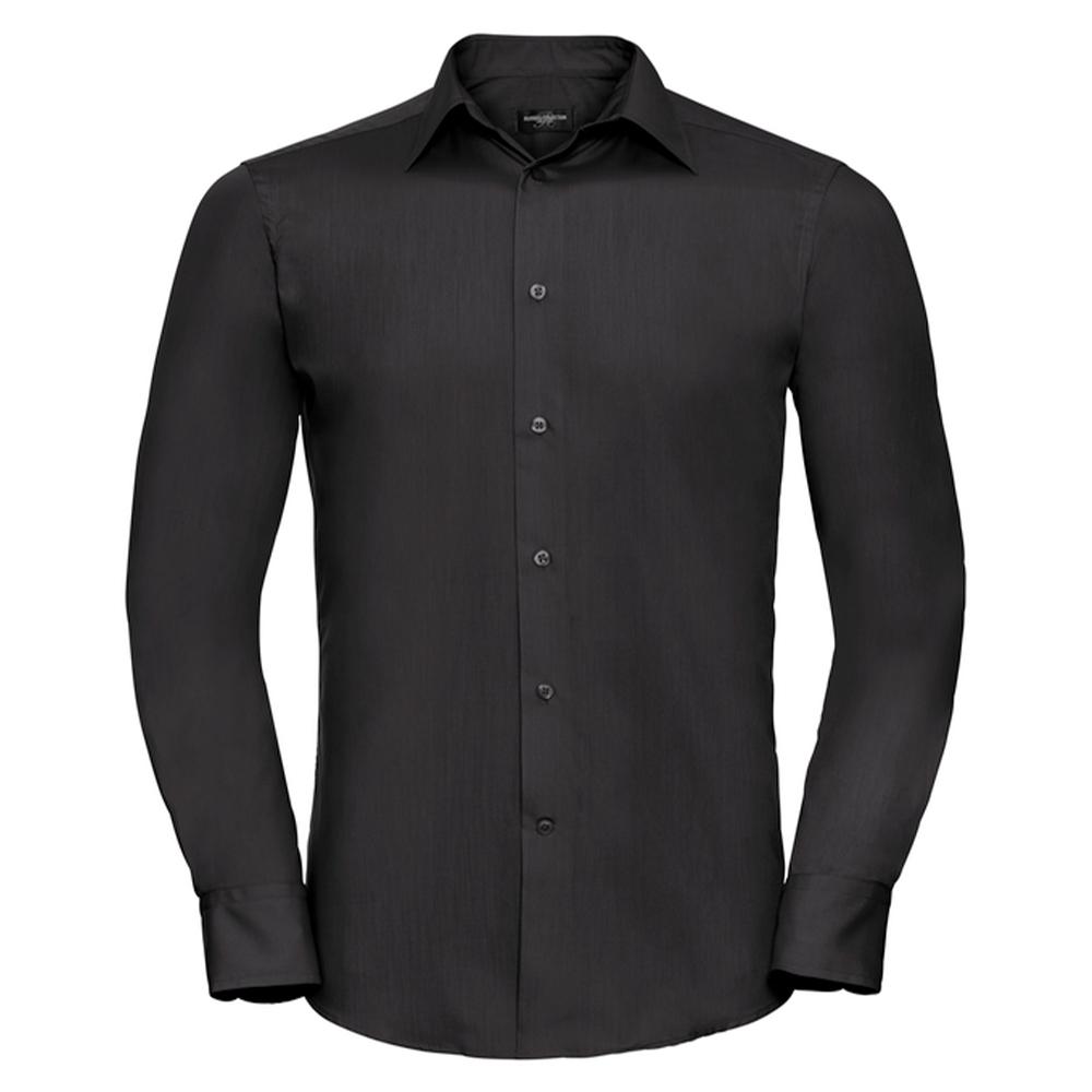 Russell Collection Mens Polycotton Tailored Long-Sleeved Shirt