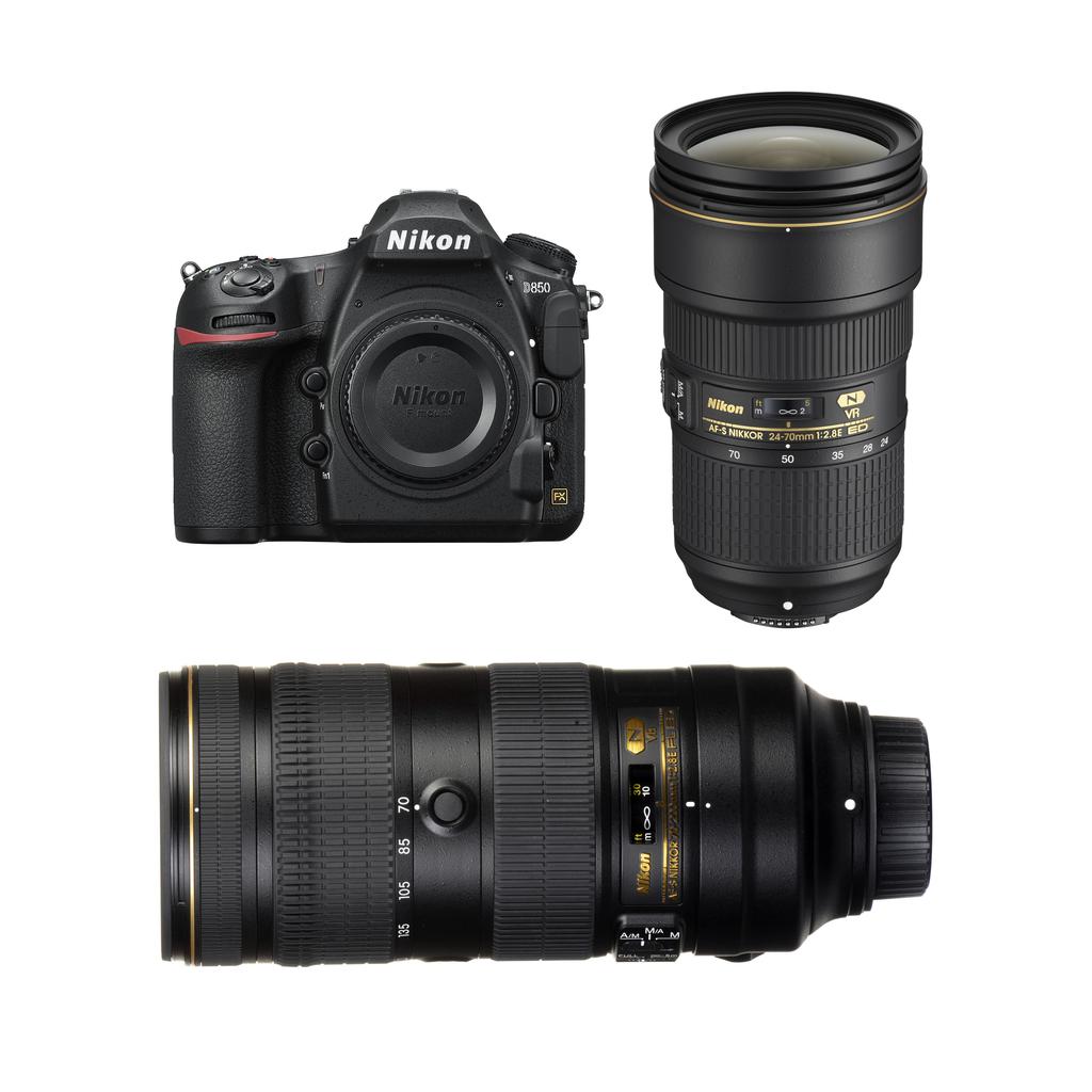 Nikon D850 DSLR Camera + AF-S 24-70mm f/2.8E ED VR + AF-S NIKKOR 70-200mm f/2.8E FL ED VR Zoom Lens