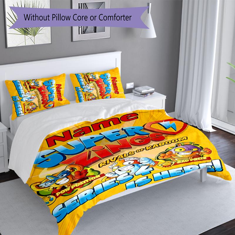 3pcs Custom Name SuperZings Bedding Set,Includes 1 Duvet Cover and 2 Pillowcases,All-season Bedroom Decor