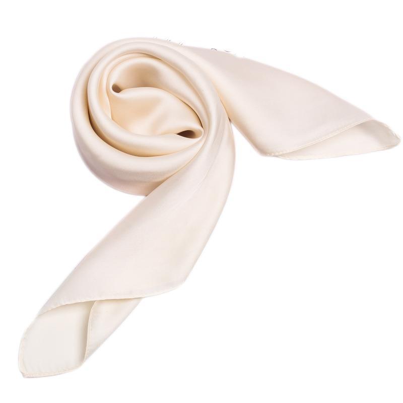 Simulated Silk Scarf Women'S 70 Square Scarf Solid Color Versatile Flight Attendant Professional Scarf Trendy High-End Sunscreen Headscarf