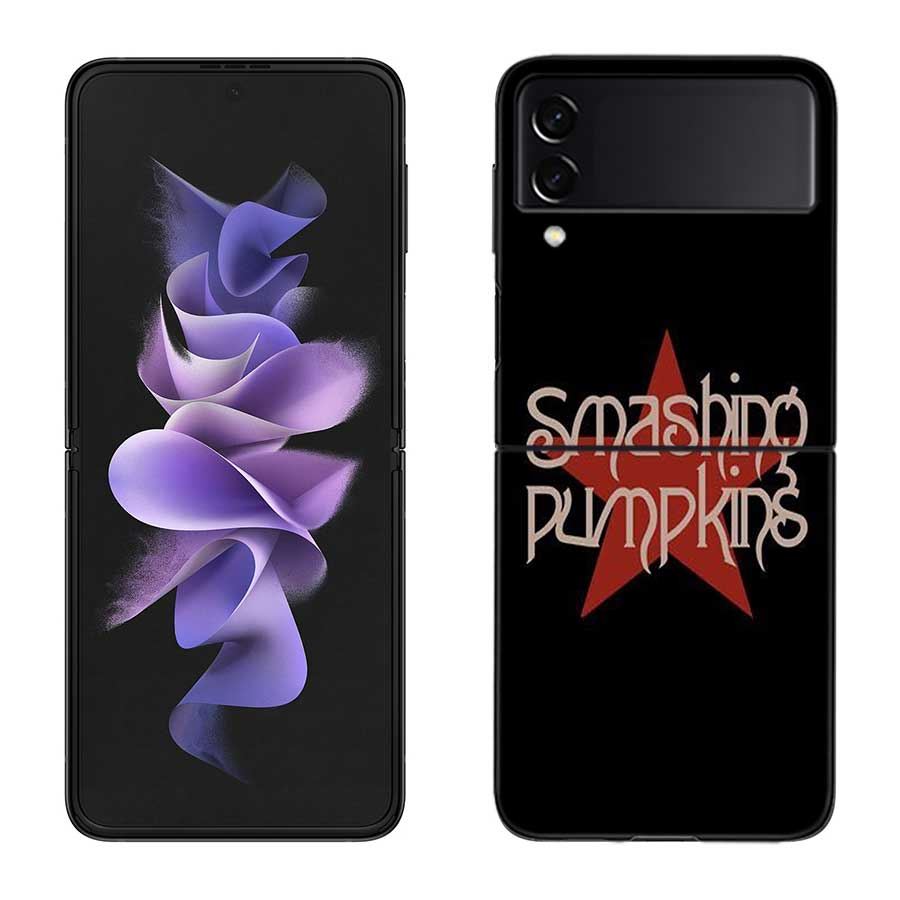 Rock The Smashing Pumpkins Phone Case For Samsung Z Flip 7 6 5G Galaxy Z Flip 5 4 3 Black Hard Cell Cover Luxury PC Shell Coque
