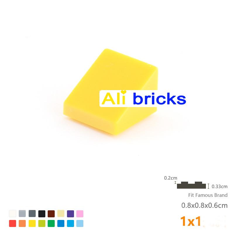 120pcs DIY Building Blocks Figure Smooth Bevel Bricks 1x1 Educational Creative Size Compatible With 54200 Toys for Children