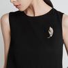 High-End Zircon Wheat Ear Pearl Brooch - Versatile Gold Lapel Pin for Suits