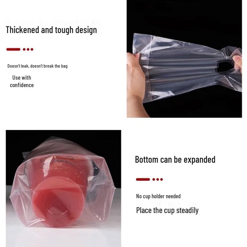 Disposable Plastic Milk Tea Cup Carrier Bags