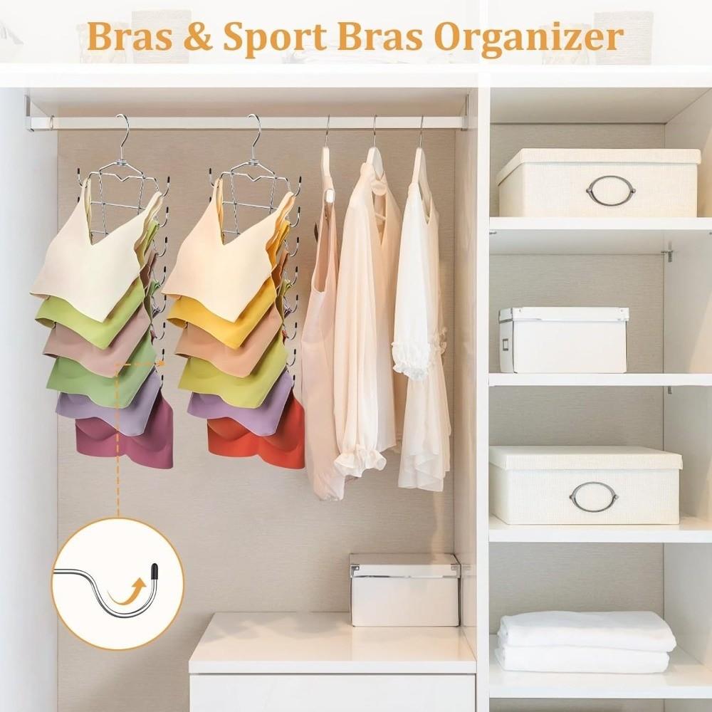 Metal Bra Tank Top Hangers 8 Tier Closet Organizers Underwear Hanger  for Chest Storage