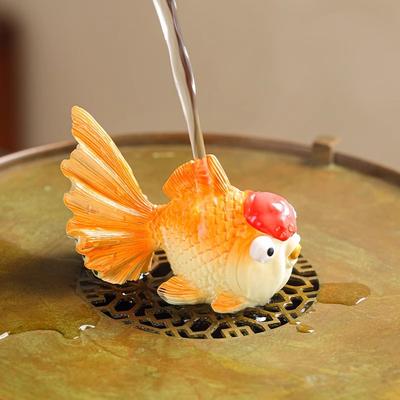 Peixe Dourado Criativo que Muda de Cor Pet de Chá Ornamento Nutritivo Carpa Jogadores de Chá Usam Atração de Riqueza Para Decorar Ornamento