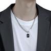 Neutral Style Niche Design Titanium Steel Zircon Pendant Necklace Male Versatile Couple Hip Hop Cuban Chain Collarbone Chain