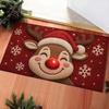 Santa Claus Design Bathroom Mat Water-absorbing Anti-slip Pad Door Carpet  Christmas Season