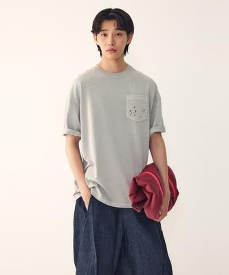 STUDIO TOMBOY [Men] Embroidered Pocket Short Sleeve T-Shirt_Light Gray 9156222312
