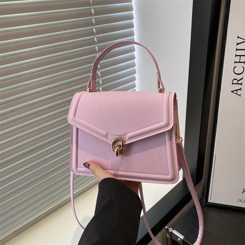 Fresh Solid Color New Summer High-end Texture Urban Commuting Versatile Shoulder Messenger Bag Portable Small Square Bag