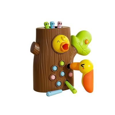Toddler Woodpecker Catch Worm Toy Magnetic Bird Feeding Game Sensor Montessori Development Fine Motor Skill Toys for Kid Gift