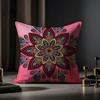 Mandala Style Decorative Pillow Case Anti-dustmite Pillowcase Invisible Zipper Silky Short Plush Sofa Cushion Cover