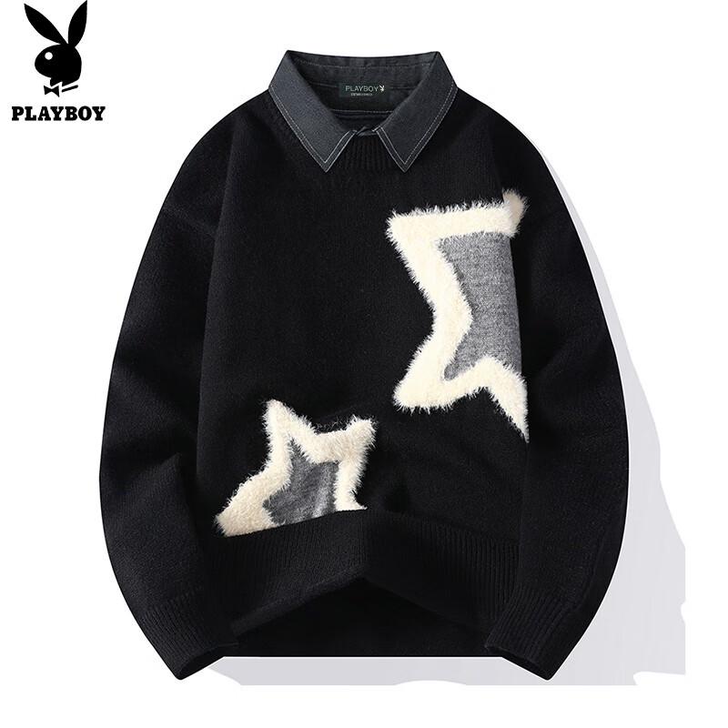 

PLAYBOY Men s Layered Look Warm Sweater XL