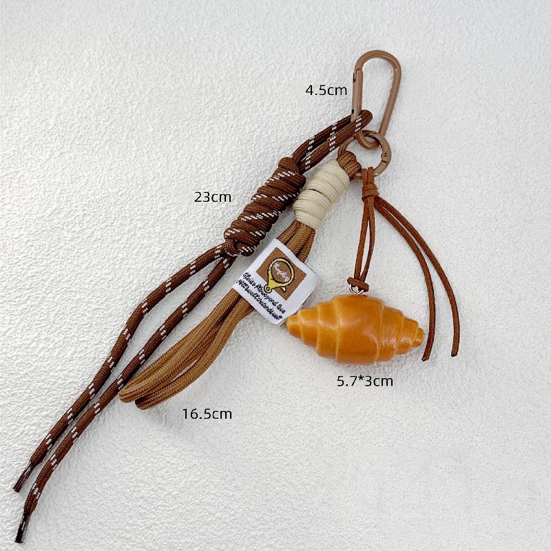 Braided Rope Bag Pendant Alkaline Water Bread Keychain Pendant Cute Bag Pendant Chocolate Pendant