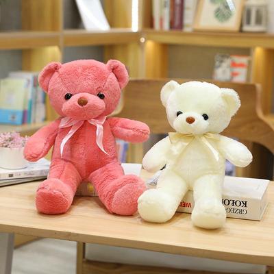 Colorful Bear Plush Toy with Scarf & Bow Tie for Wedding Grab Machine