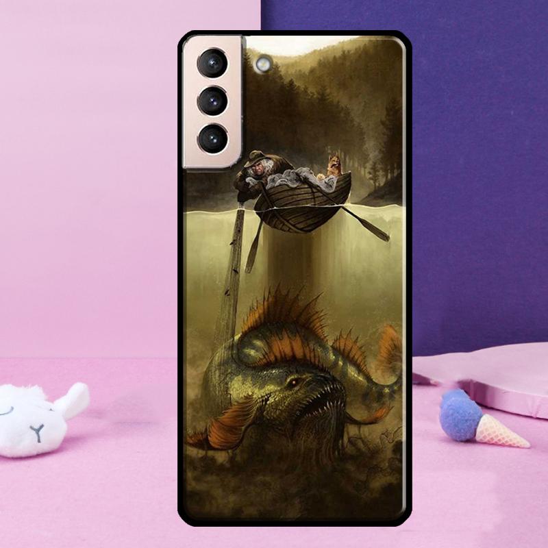 Fishing Painting Phone Case For Samsung Galaxy S25 Ultra S24 Ultra S9 S10 S20 S21 S22 Plus S23 S24 FE Cover