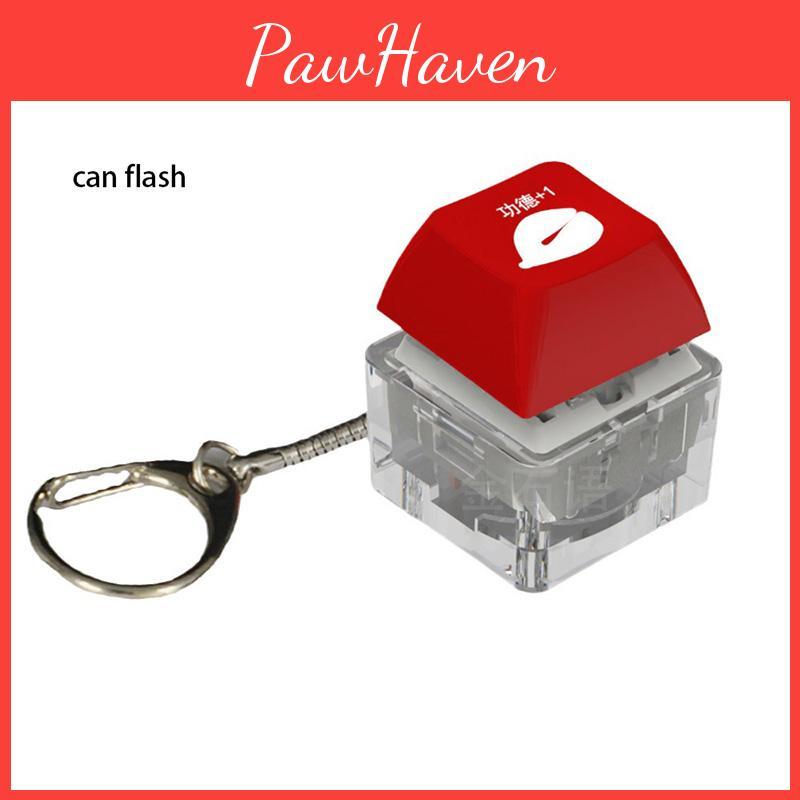Dazzling Acrylic Illuminated Keychain With Electronic Muyu Keyboard Wholesale Available