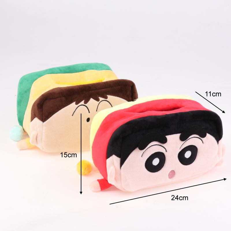 Crayon Shin-Chan Plush Cute Tissue Box Anime Personality Creative Boochan Runny Nose Tissue Storage Box Desktop Decoration