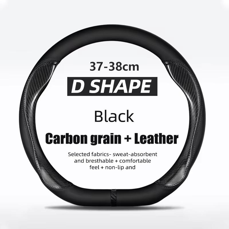 For Opel OPC ASTRA CORSA INSIGNIA MOKKA VECTRA GTC Tigra Carbon fiber Leather Car Steering Wheel Cover 37-38cm Auto Accessories