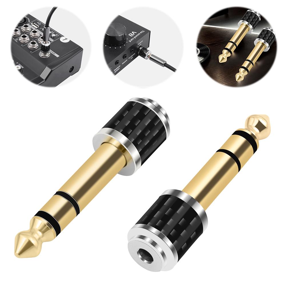 1/2 Stück 1/4 Zoll auf 3,5 mm Adapter Stecker auf Buchse 6,35 mm Adapter 6,35 mm auf 3,5 mm Kopfhöreradapter für Kopfhörerverstärker-Adapter
