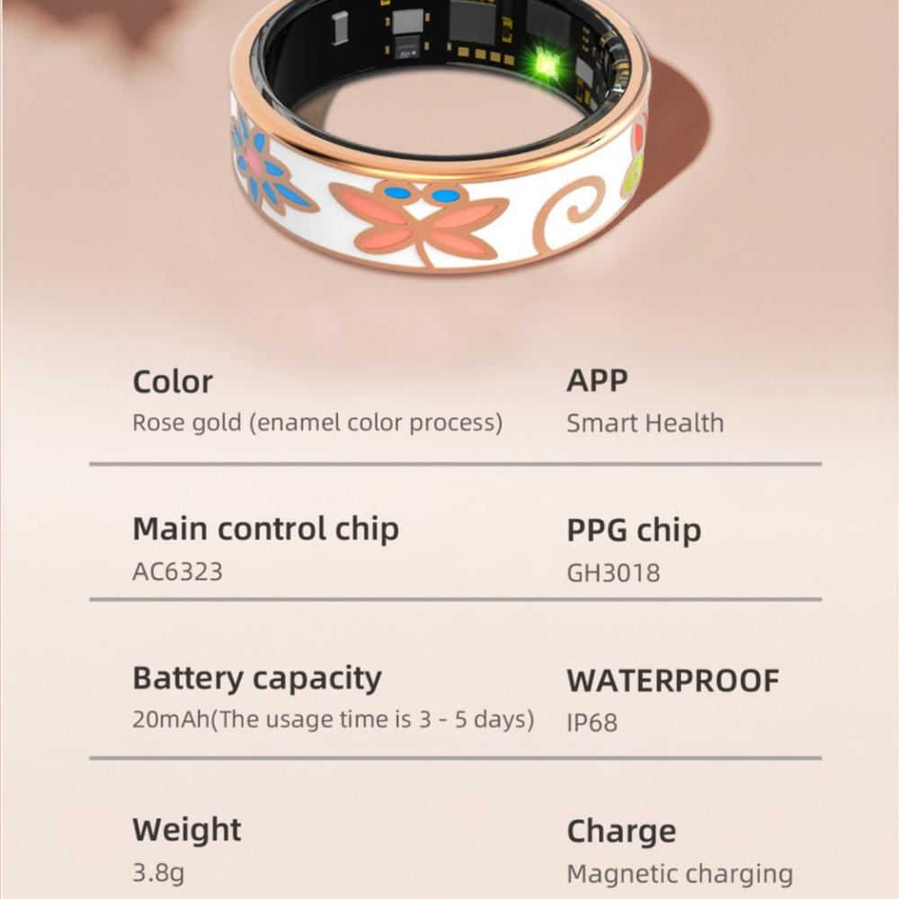 R18 Smart Ring Enamel Color Heart Rate Blood Pressure Oxygen Sleep Monitoring SmartHealth Women's Ring