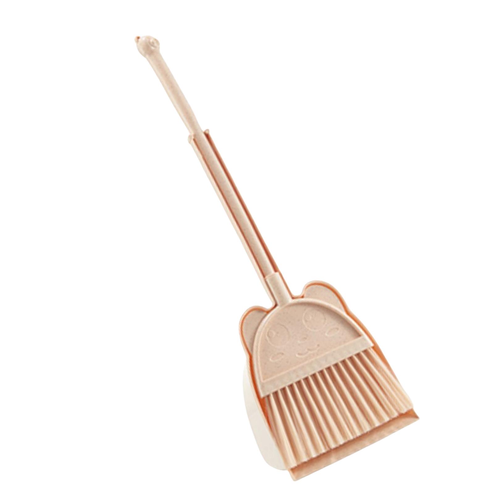

Kids Pretend Play Cleaning Set Broom and Dustpan with Detachable Broom Head and Comfortable Grip Dustpan for Roleplaying бежевий