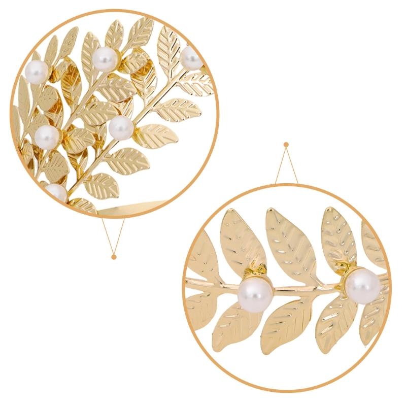 Wedding Crown Pearls Leaf Designs Comfortable Metal Headpiece For Bride Sustainable Party Accessory