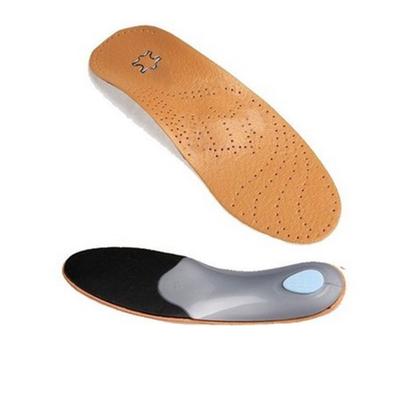 1 par de plantillas ortopédicas de cuero Unisex para soporte para el arco del pie plantillas ortopédicas de silicona de 25mm