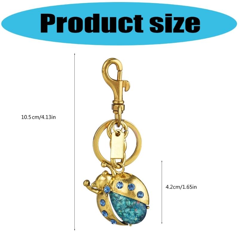 Stylish Ladybugs Keychain With Crystals Rhinestones Alloy Designs For Trendy Accessories