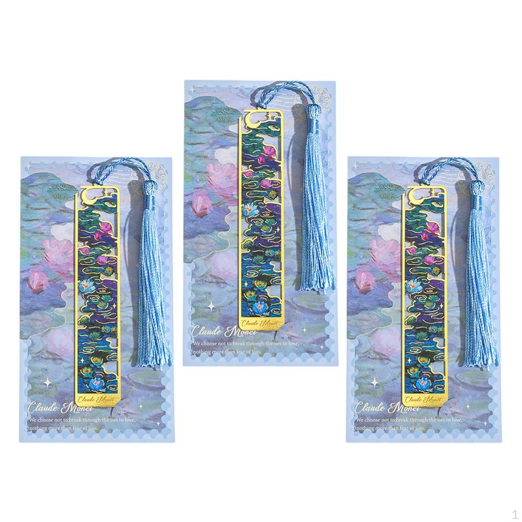 3 Pack Flower Bookmarks, Book Markers with Tassels, Accessories for Men And Women