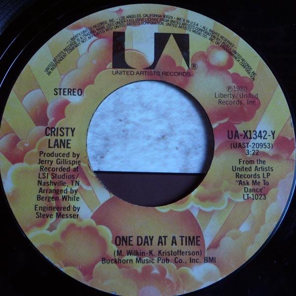 

7inch Record CRISTY LANE - One Day At A Time UAX1342Y United Artists 1980 US Folk Used