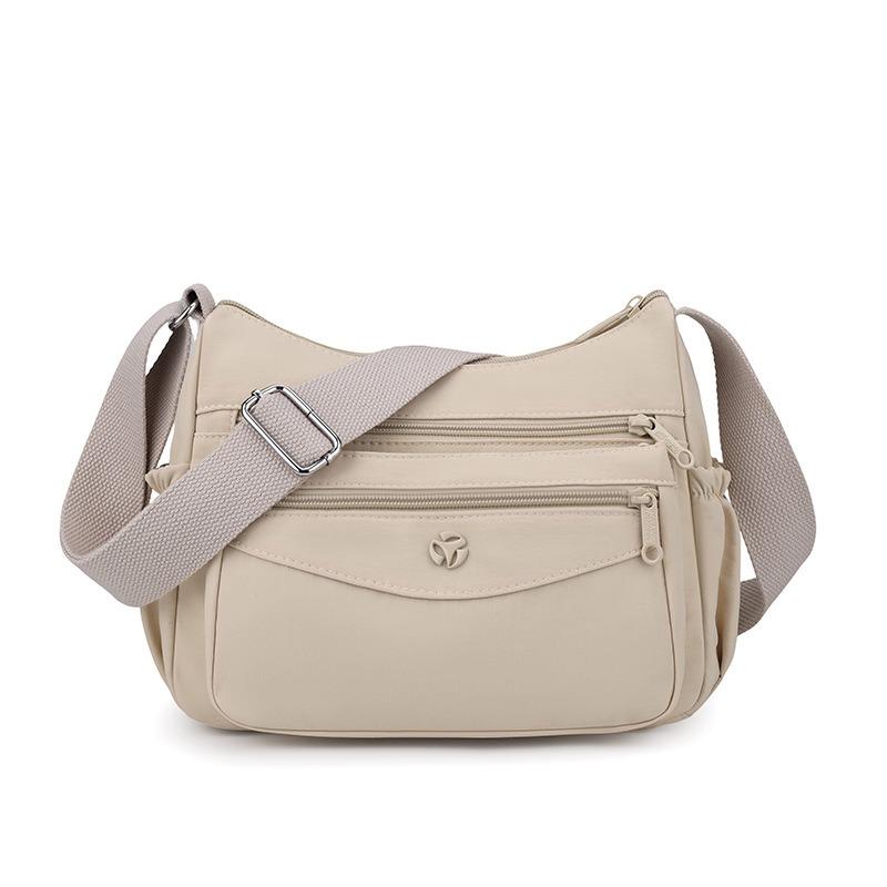 Chinese Ladies Bag New Solid Color Lightweight Nylon Cloth Bag Dumpling Bag Middle-aged Niche Single Shoulder Oblique Span Bag Women