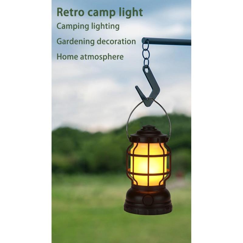 Portable Outdoor Camping Lantern Multifunctional Ip44 Waterproof Usb Rechargeable Retro Lamp