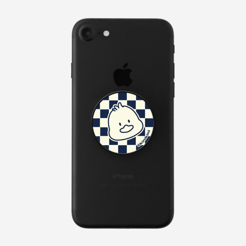 CHECKER BOARD CHICK FACE-NAVY (Smart Talk) Black body